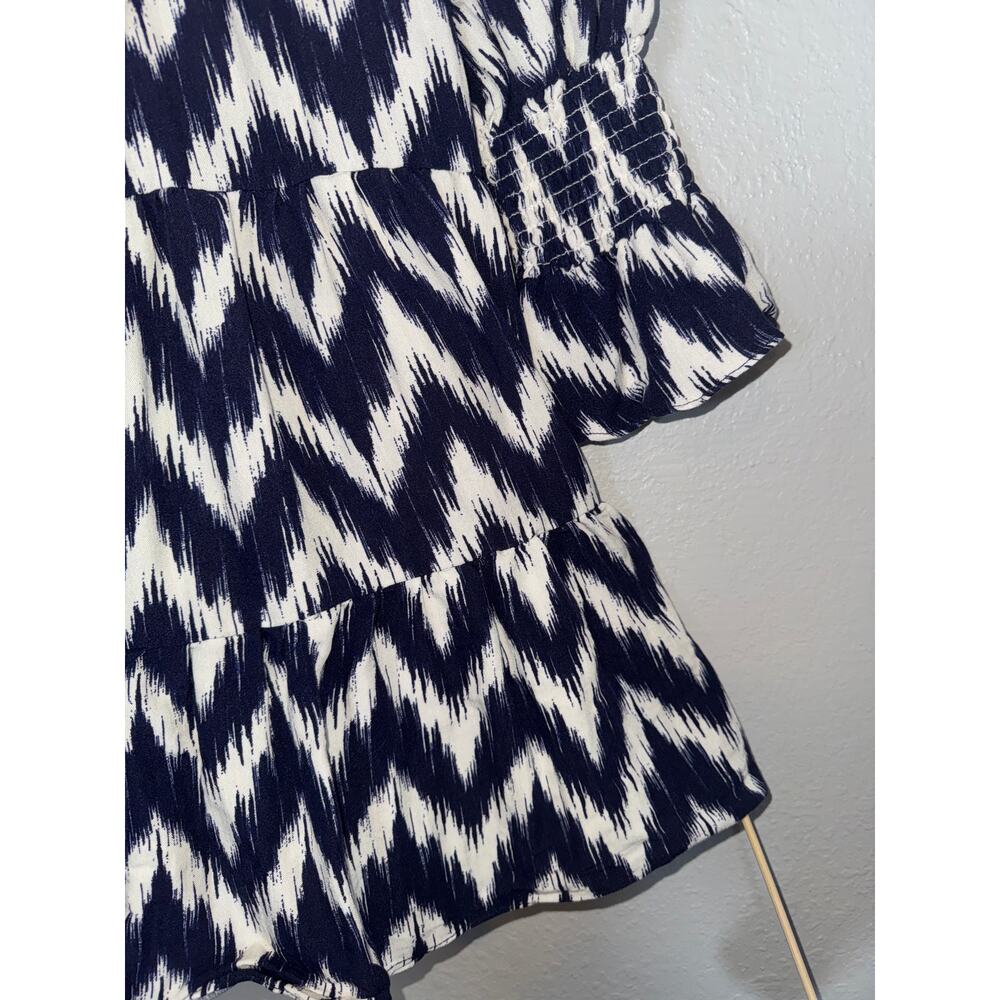 Tuckernuck Pomander Place Ikat Kenzo Swing Dress Navy Blue Short Womens Medium - Picture 6 of 10